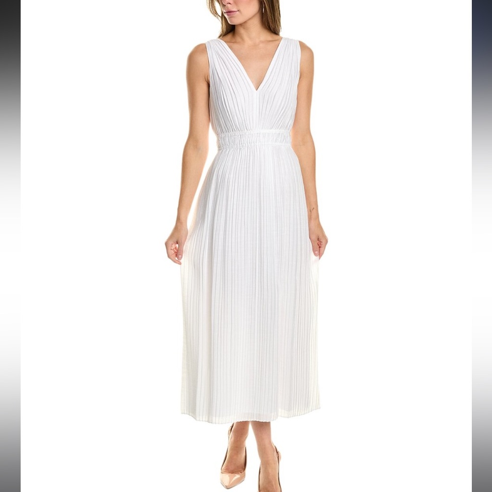 Gorgeous Vince Pleated Double V Neck Dress